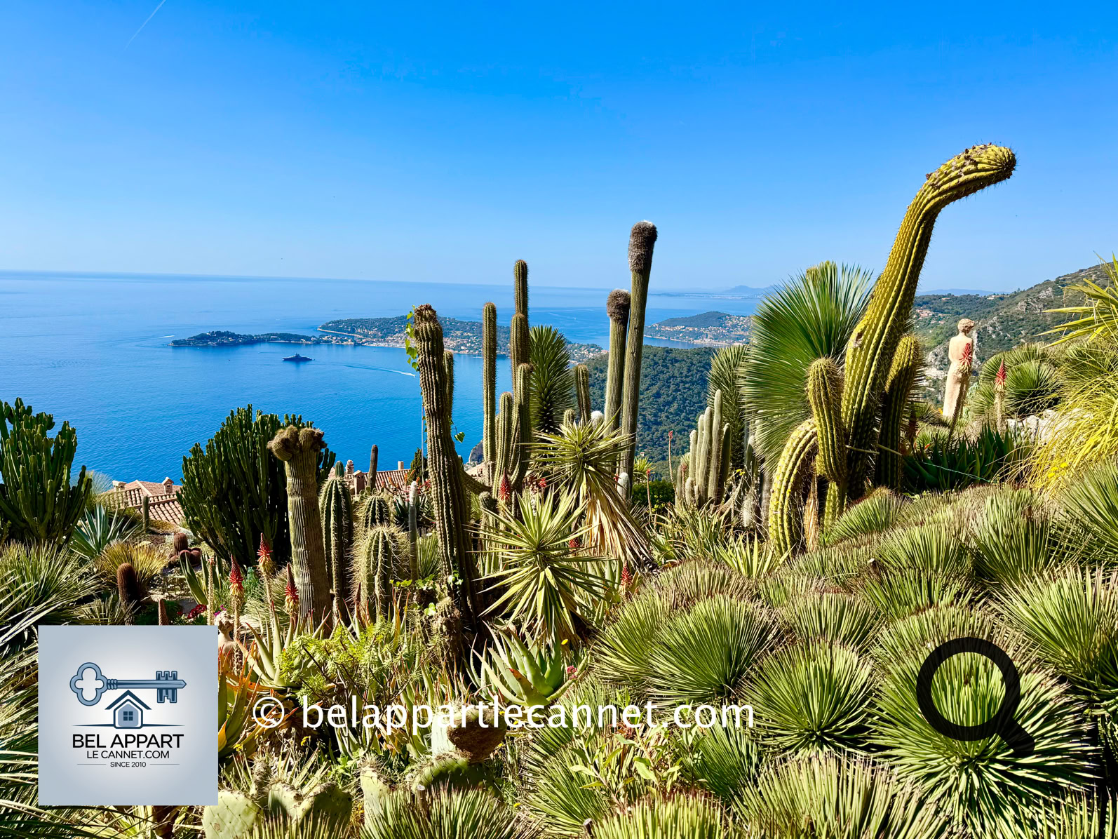 Il est situé au sommet du village, est un incontournable. Ce jardin suspendu abrite une collection de plantes succulentes et méditerranéennes, mais surtout, il offre des vues spectaculaires sur la mer, jusqu’aux côtes de Saint-Tropez et de l’Italie.  